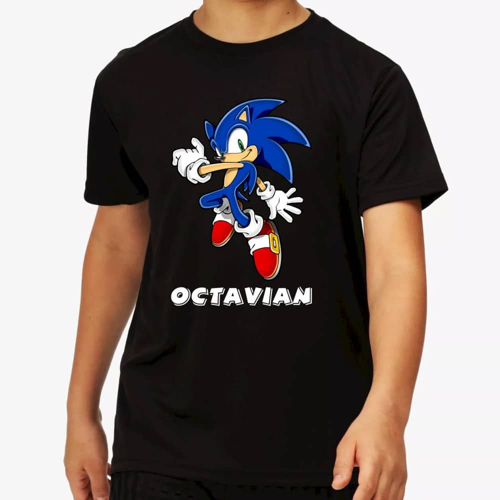 Tricou pentru copii - Sonic cu nume