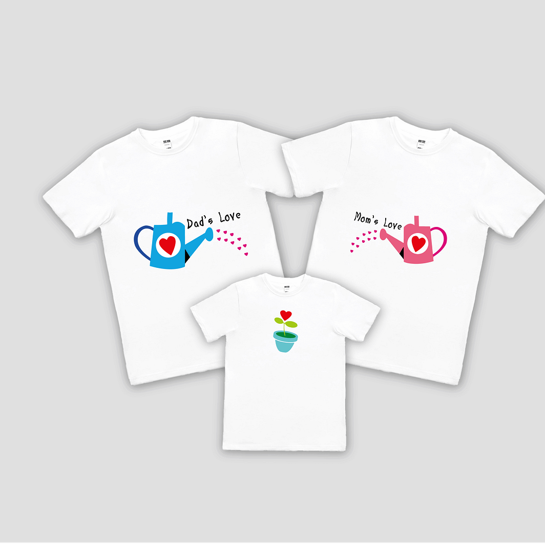 Set tricouri familie -  flower love