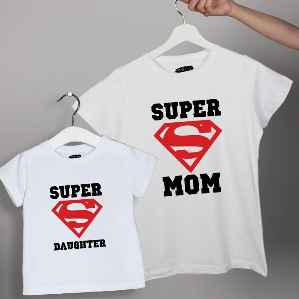 Set de tricouri mamă fiică - Super